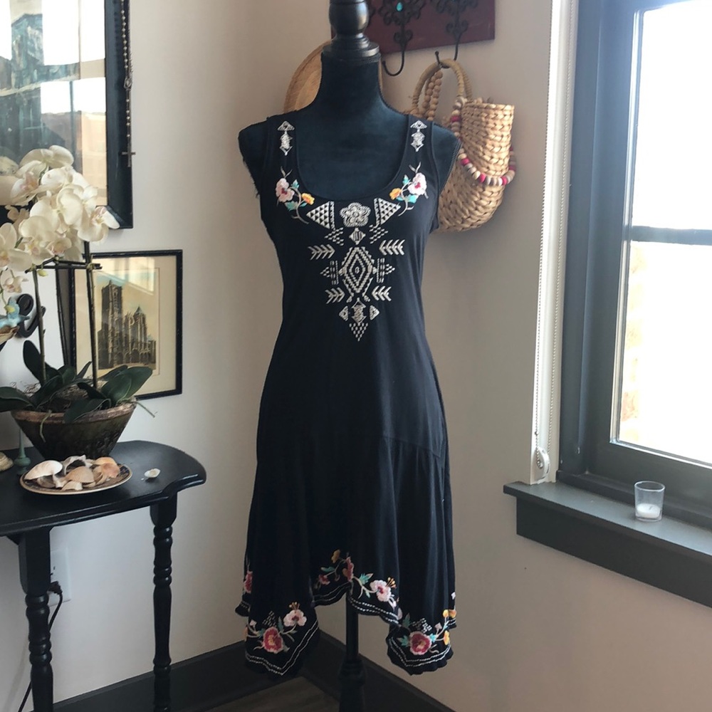 Johnny Was embroidered Boho Bohemian Dress